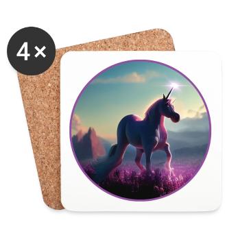 Licorne - Dessous de verre (lot de 4) - blanc - Devant