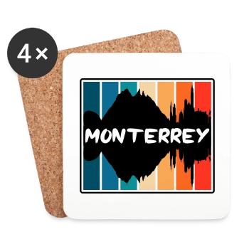 Monterrey Mexiko Skyline Silhouette Reise Souveni - Untersetzer (4er-Set) - Weiß - Vorne
