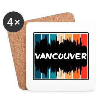 Vancouver Canada Skyline Silhouette Travel Souveni - Coasters (set of 4) - white - Front