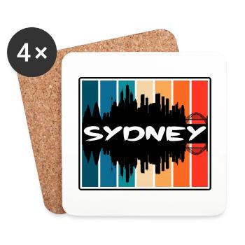 Sydney Australia Skyline Silhouette Travel Souveni - Coasters (set of 4) - white - Front