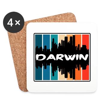 Darwin Australia Skyline Silhouette Travel Souveni - Coasters (set of 4) - white - Front