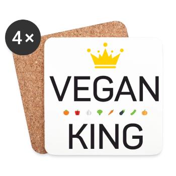 Veganer König - Untersetzer (4er-Set) - Weiß - Vorne