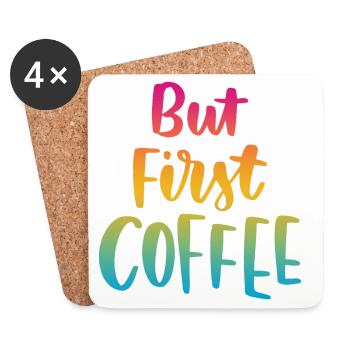Aber erster Kaffee - Untersetzer (4er-Set) - Weiß - Vorne