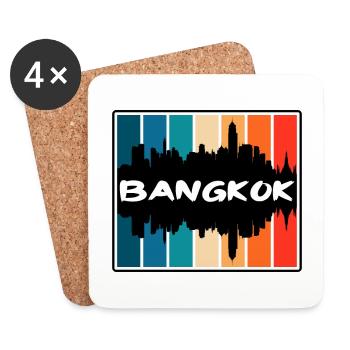 Bangkok Thailand Skyline Silhouette Travel Souveni - Coasters (set of 4) - white - Front