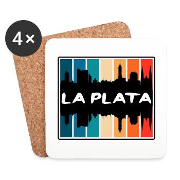 La Plata Argentinien Skyline Silhouette Reisen Souve - Untersetzer (4er-Set) - Weiß - Vorne