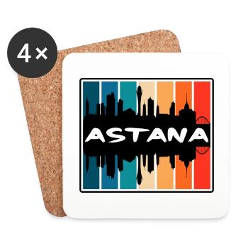 Astana Kazakhstan Skyline Silhouette Travel Souven - Coasters (set of 4) - white - Front