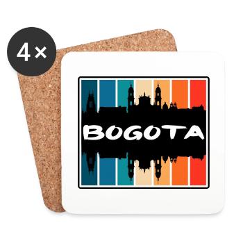 Bogota Kolumbien Skyline Silhouette Reise Souvenir - Untersetzer (4er-Set) - Weiß - Vorne