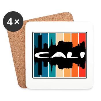 Cali Colombie Skyline Silhouette Souvenir de voyage - Dessous de verre (lot de 4) - blanc - Devant