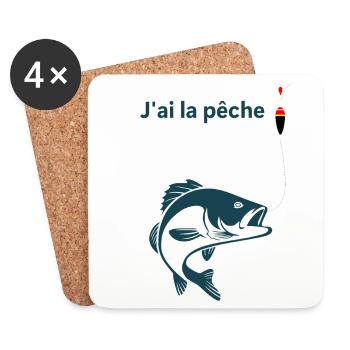 J'ai la pêche - Dessous de verre (lot de 4) - blanc - Devant