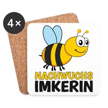 Nachwuchs Imkerin Biene Kinder Baby Mädchen - Untersetzer (4er-Set) - Weiß - Vorne