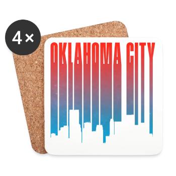 Oklahoma City Skyline Gradient - Coasters (set of 4) - white - Front