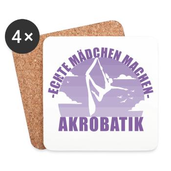 Echte Mädchen machen Akrobatik! Geschenk - Untersetzer (4er-Set) - Weiß - Vorne