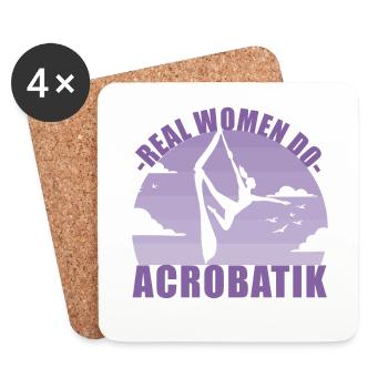Akrobatik Luftakrobatik Acrobatik Sport Geschenk - Untersetzer (4er-Set) - Weiß - Vorne