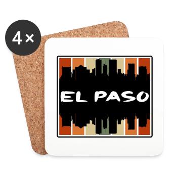 El Paso Texas Usa Skyline Silhouette Travel Souven - Coasters (set of 4) - white - Front