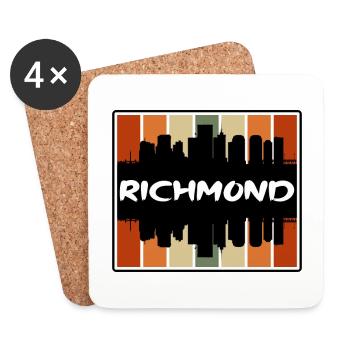 Richmond Virginie États-Unis Skyline Silhouette Voyage So - Dessous de verre (lot de 4) - blanc - Devant