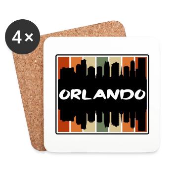 Orlando Florida Usa Skyline Silhouette Travel Souv - Coasters (set of 4) - white - Front
