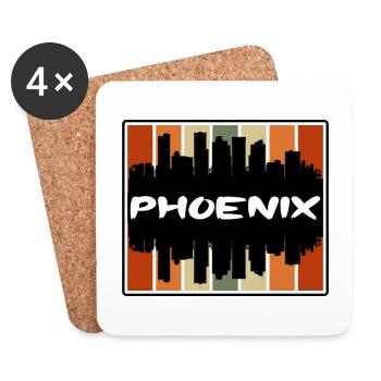 Phoenix Arizona Usa Skyline Silhouette Travel Souv - Coasters (set of 4) - white - Front