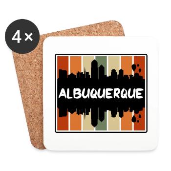 Albuquerque New Mexico Usa Skyline Silhouette Trav - Untersetzer (4er-Set) - Weiß - Vorne