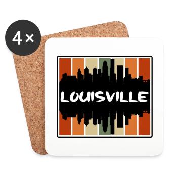 Louisville Kentucky USA Skyline Silhouette Reisen - Untersetzer (4er-Set) - Weiß - Vorne