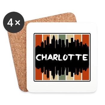 Charlotte North Carolina Usa Skyline Silhouette Tr - Coasters (set of 4) - white - Front