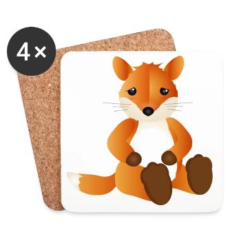 zuckersüßer kleiner Fuchs als tierischer Begleiter - Untersetzer (4er-Set) - Weiß - Vorne