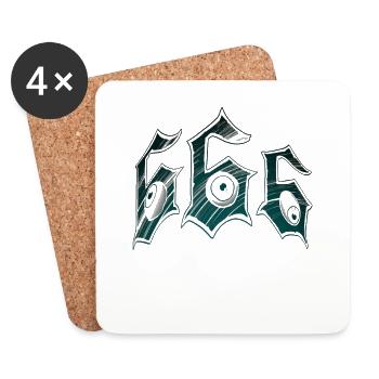 666 dark sketch art - Coasters (set of 4) - white - Front