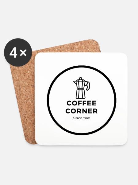 COFFEE CORNER - Untersetzer (4er-Set) - Weiß