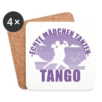 Echte Mädchen tanzen Tango! Tänzerin Geschenk - Untersetzer (4er-Set) - Weiß - Vorne