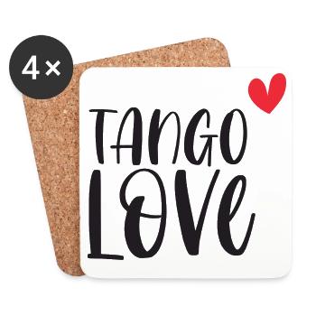 Tango Love! Danseur danse danse couple cadeau - Dessous de verre (lot de 4) - blanc - Devant
