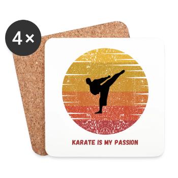 Karate - Untersetzer (4er-Set) - Weiß - Vorne