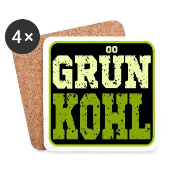 GRÜNKOHL - WINTERGEMÜSE - KOHLGERICHTE - KOHL - Untersetzer (4er-Set) - Weiß - Vorne