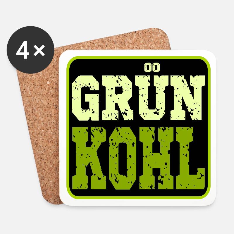 GRÜNKOHL - WINTERGEMÜSE - KOHLGERICHTE - KOHL - Untersetzer (4er-Set) - Weiß
