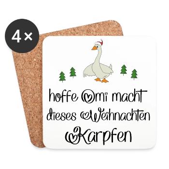 Lustige Geschenke zu Weihnachten - Untersetzer (4er-Set) - Weiß - Vorne