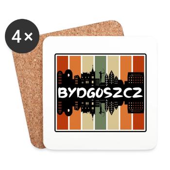 Bydgoszcz Polen Skyline Silhouette Travel Souveni - Untersetzer (4er-Set) - Weiß - Vorne