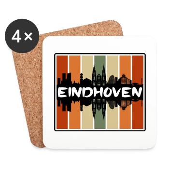 Eindhoven Pays-Bas Skyline Silhouette Voyage So - Dessous de verre (lot de 4) - blanc - Devant