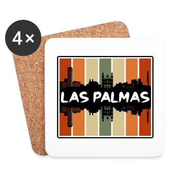 Las Palmas Spanien Skyline Silhouette Reise Souveni - Untersetzer (4er-Set) - Weiß - Vorne