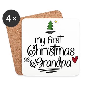 Cadeaux amusants pour grand-père pour Noël - Dessous de verre (lot de 4) - blanc - Devant