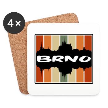Brünn Tschechien Skyline Silhouette Reise Souvenir - Untersetzer (4er-Set) - Weiß - Vorne