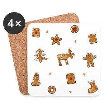 Biscuits au pain d’épices Spekulatius - Dessous de verre (lot de 4) - blanc - Devant