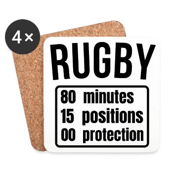 rugby, rugby sport, rugby humor - Coasters (set of 4) - white - Front