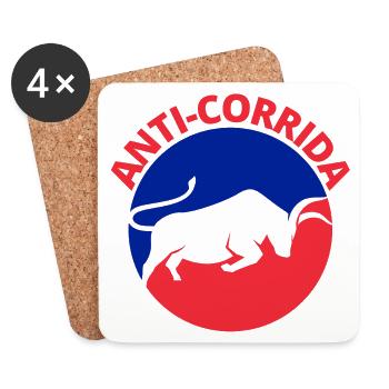 bullfighting, anti-bullfighting - Coasters (set of 4) - white - Front