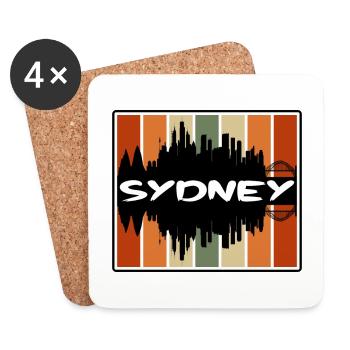 Sydney Australia Skyline Silhouette Travel Souveni - Coasters (set of 4) - white - Front