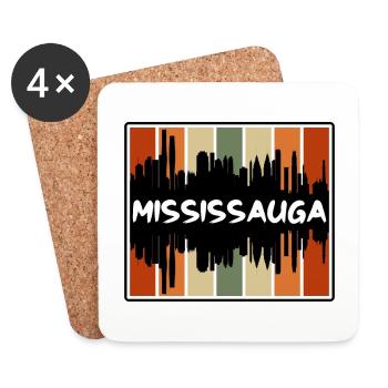 Mississauga Canada Skyline Silhouette Travel Souve - Coasters (set of 4) - white - Front