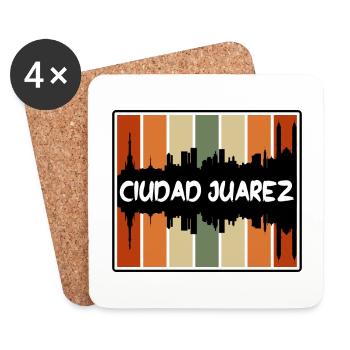 Ciudad Juarez Mexiko Skyline Silhouette Reisen Sou - Untersetzer (4er-Set) - Weiß - Vorne