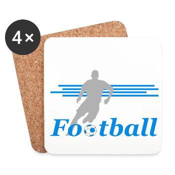 Football - Dessous de verre (lot de 4) - blanc - Devant
