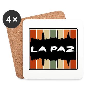 La Paz Bolivien Skyline Silhouette Reise Souvenir - Untersetzer (4er-Set) - Weiß - Vorne