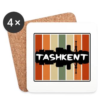 Taschkent Usbekistan Skyline Silhouette Reise Souv - Untersetzer (4er-Set) - Weiß - Vorne