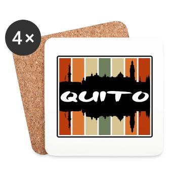 Quito Equador Skyline Silhouette Souvenir de voyage - Dessous de verre (lot de 4) - blanc - Devant