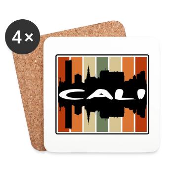 Cali Colombie Skyline Silhouette Souvenir de voyage - Dessous de verre (lot de 4) - blanc - Devant