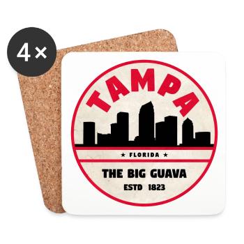 Tampa Skyline Retro Badge - Coasters (set of 4) - white - Front